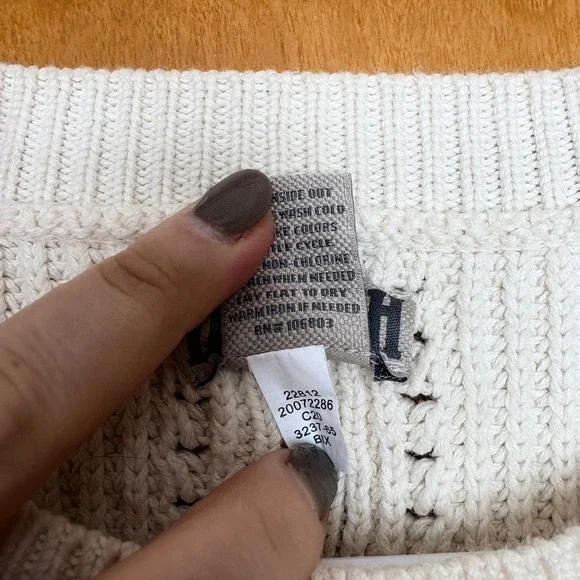 Duluth Trading Co Cream Knit Sweater Size S Cotton‎ Blend Cozy Casual Top - Picture 3 of 11